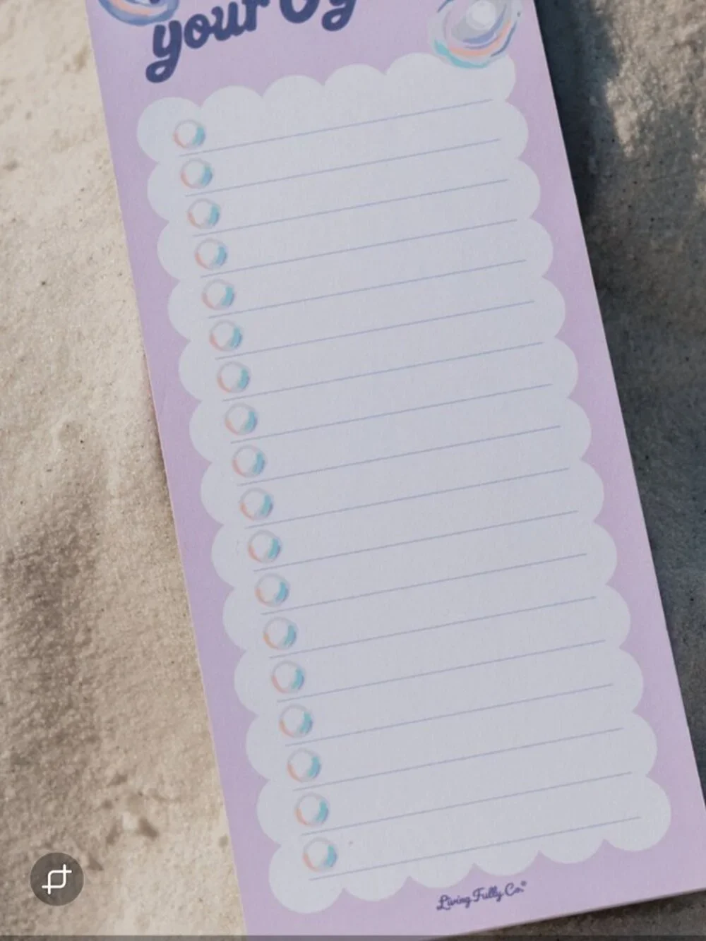 NEW Living Fully Co ~The World is Your Oyster Notepad